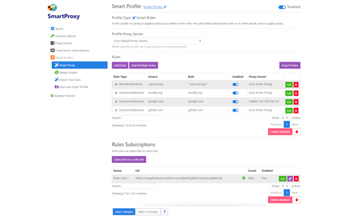 SmartProxy - Automatic Proxy Enable/Disable