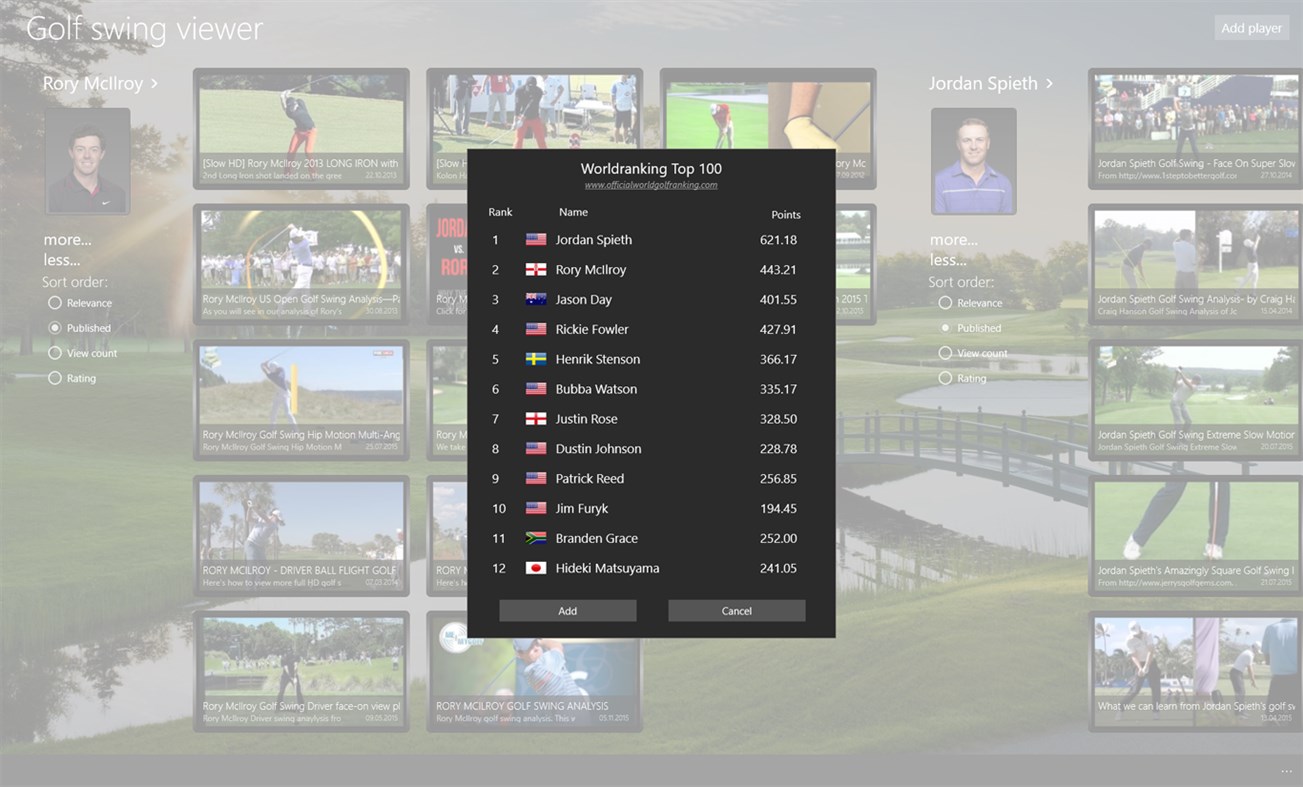 #5. Golf swing viewer (Windows) By: Gerald Wallner