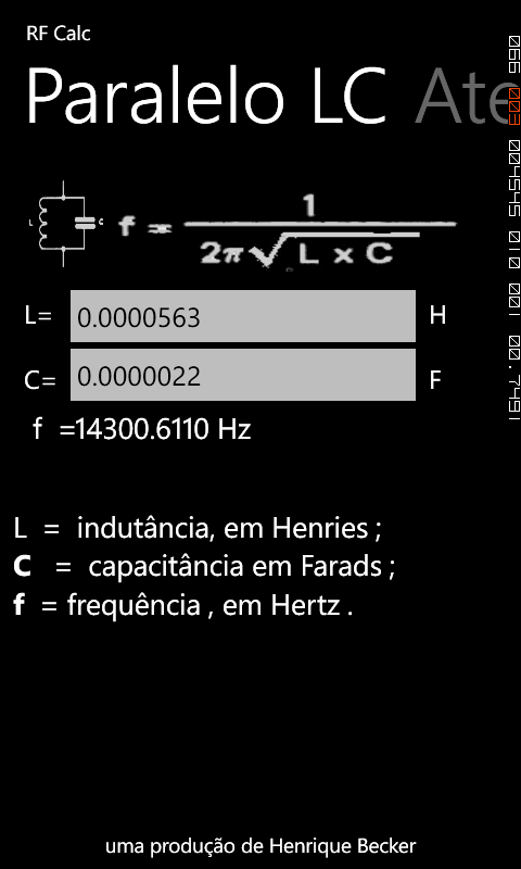 Captura 3 RF Calc windows