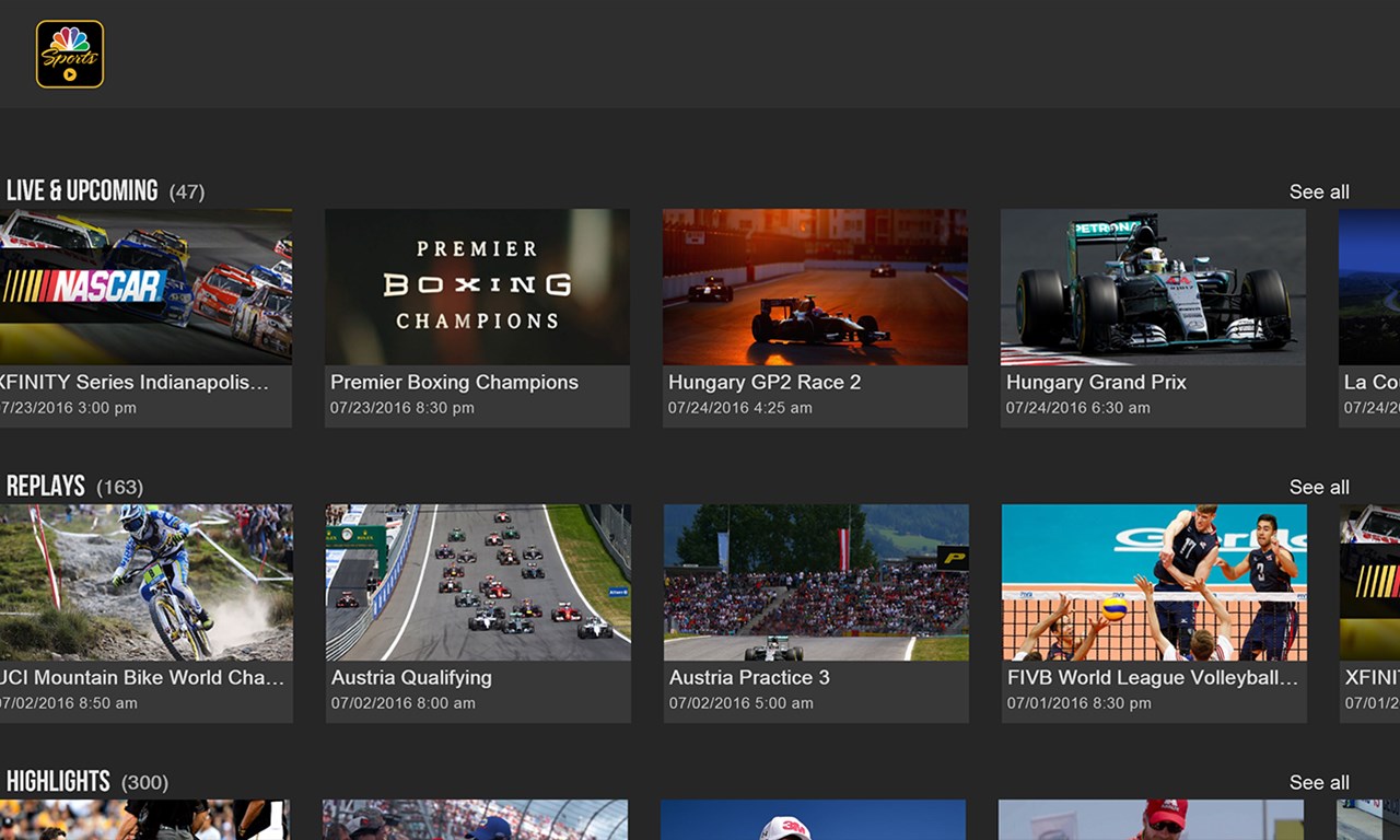 NBC Sports for Windows 10