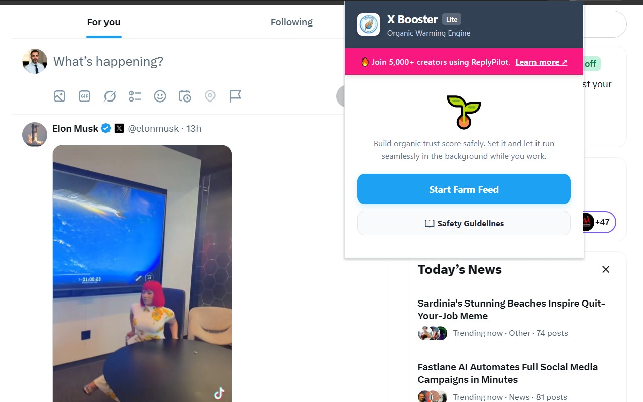 X Booster: Organic Account Warming & Auto Farm for Twitter (X)
