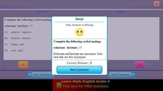 QVprep Lite Math English Grade 4 screenshot 8