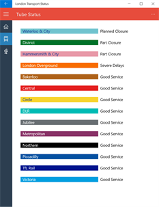 London Transport Status screenshot 2