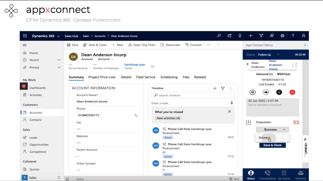 Snapshot 2 of Genesys Cloud Contact Center for Dynamics 365