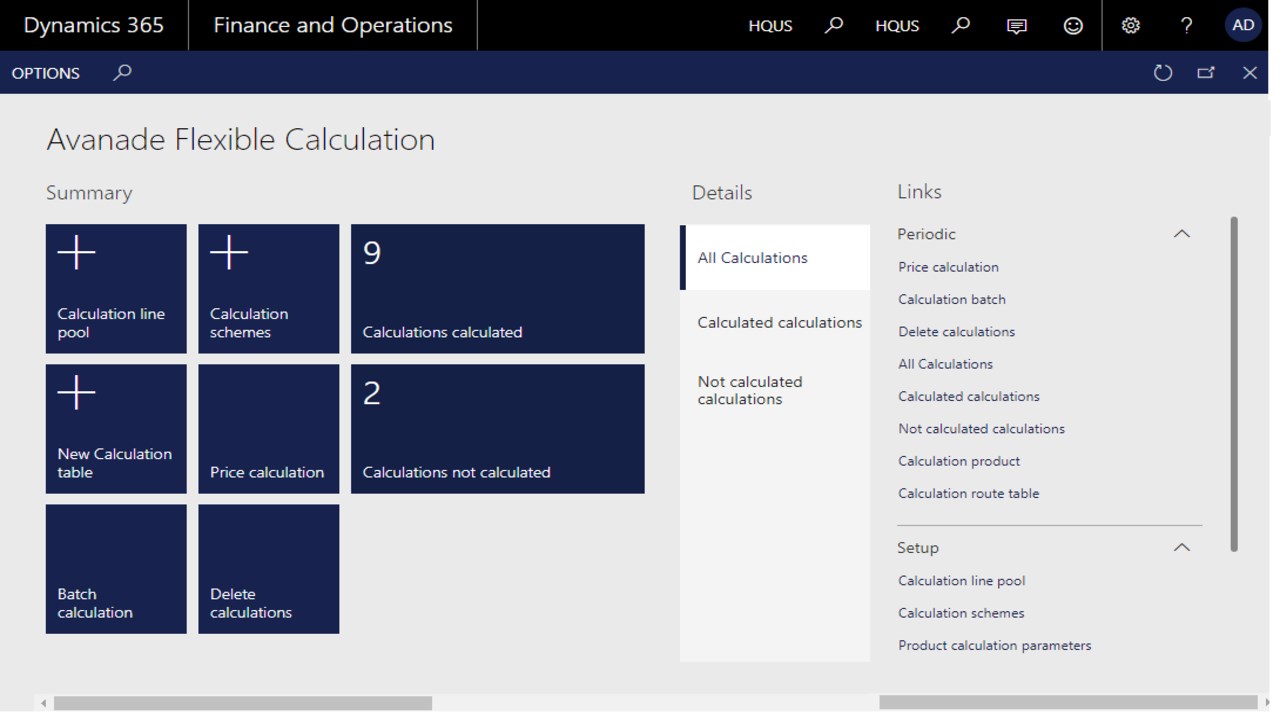 Snapshot 1 of Avanade Flexible Calculation