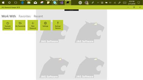 JAG Password Keeper W10 Screenshots 1
