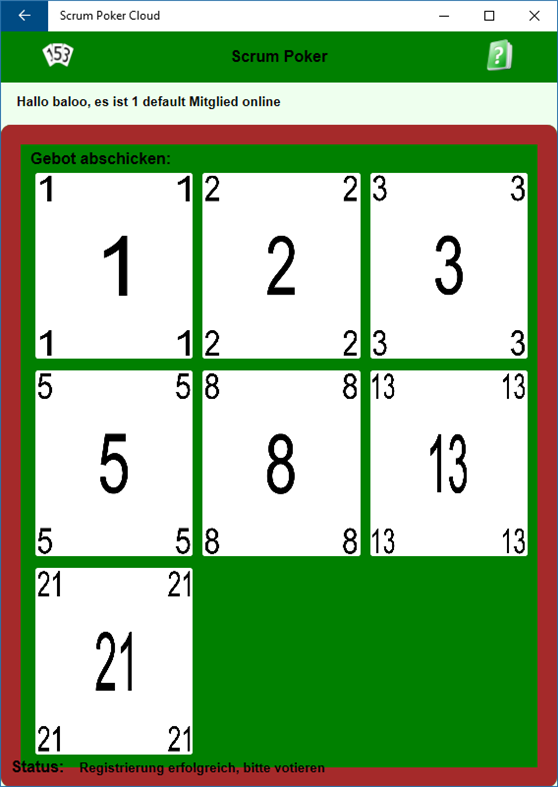 #1. Scrum Poker Cloud (Windows) Által: Marcus Wübbe