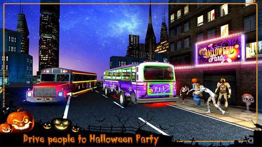 Halloween Party Bus Driver 3D screenshot 2