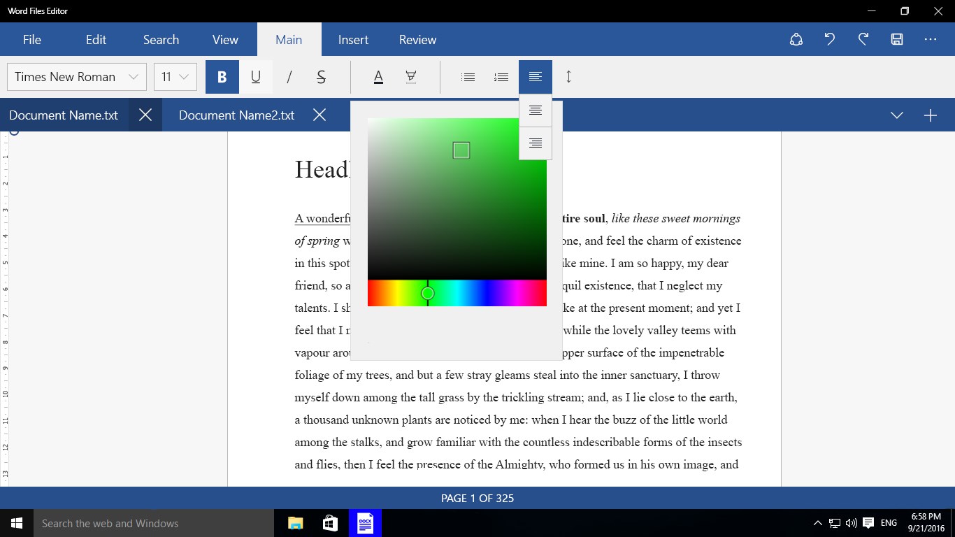 Word Files Editor for Windows 10