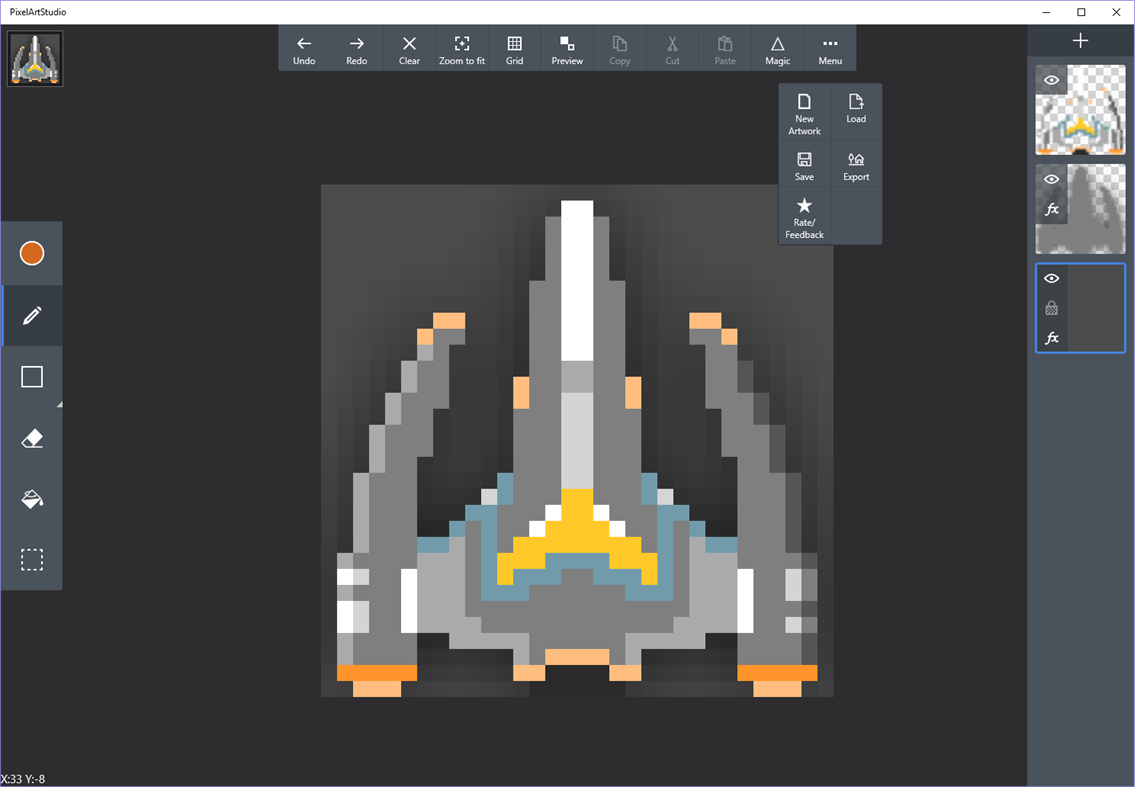 #4. Pix2d - Pixel Art Studio (Windows) di: Gritsenko
