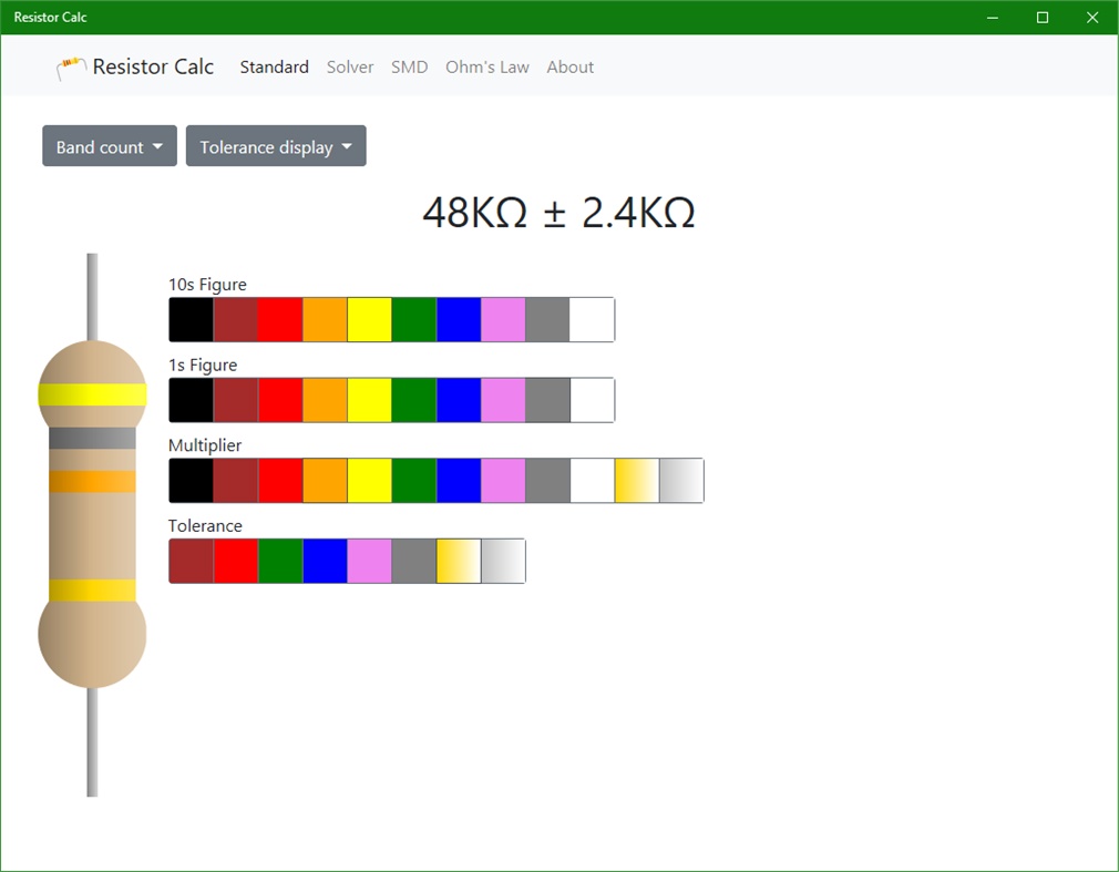 #1. ResistorCalc (Windows) By: Jolly Code