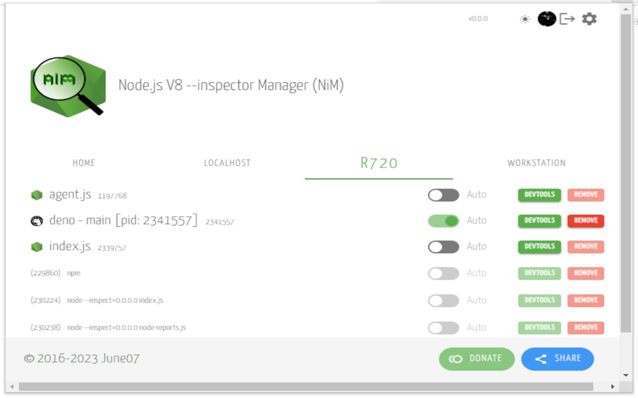 Node.js V8 --inspector Manager (NiMV3)