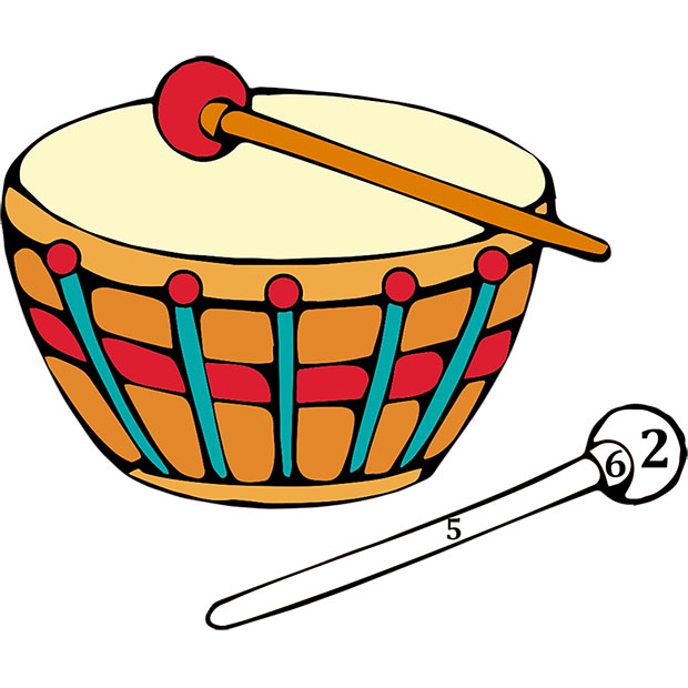 Musical Instruments Color By Number - Adult Coloring Book