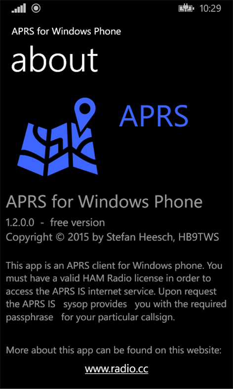 APRS Windows Phone Screenshots 1