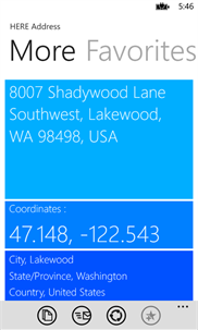 HERE Address screenshot 2