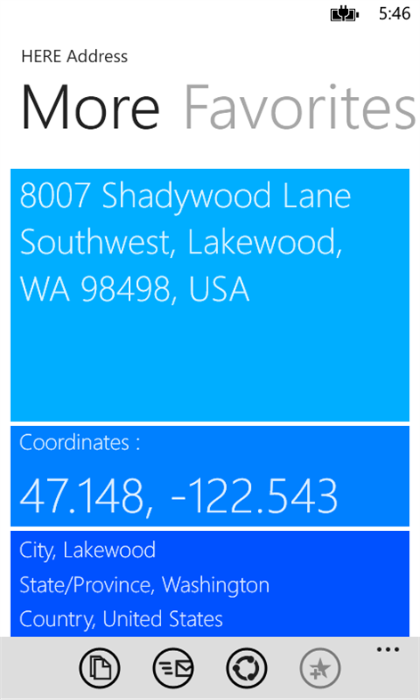 HERE Address Screenshots 2
