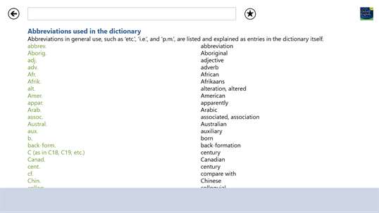 Concise Oxford English Dictionary & Thesaurus screenshot 6