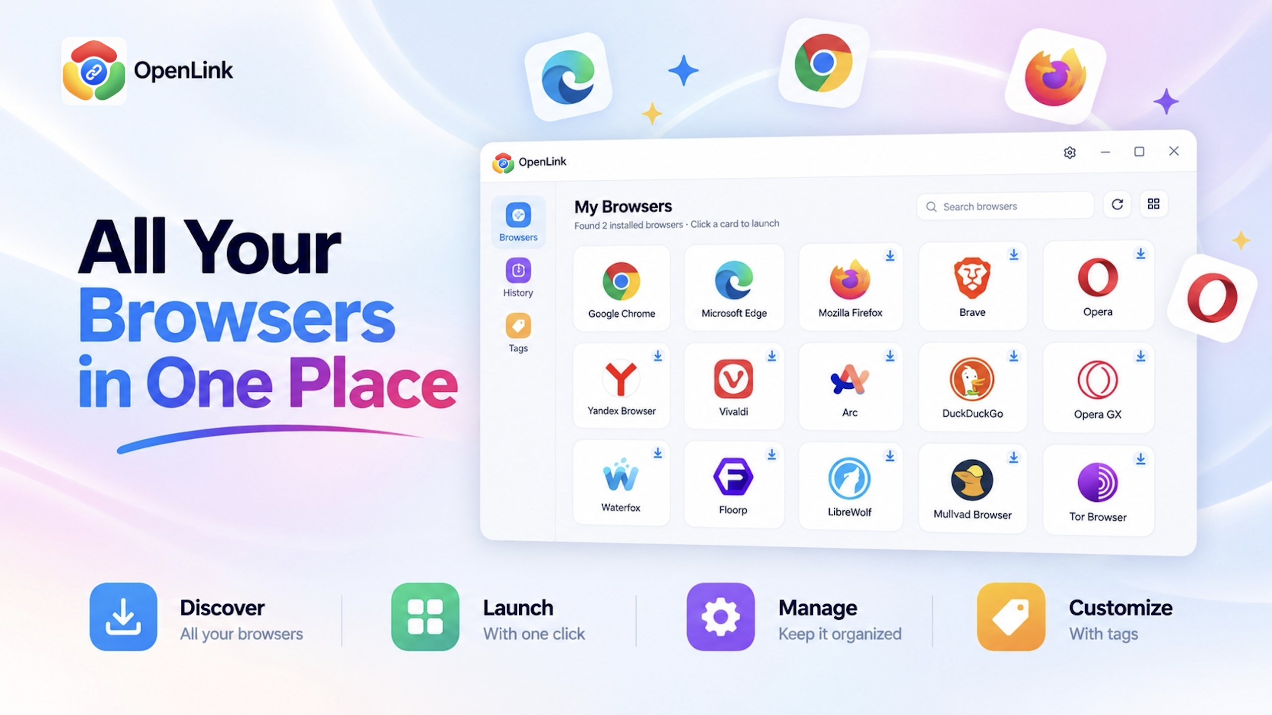Openlink for Chrome, Firefox screenshot