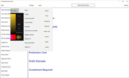 One Page Business Plans screenshot 4