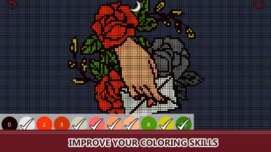Tattoo Color By Number: Pixel Art, Adult Coloring Book screenshot 5