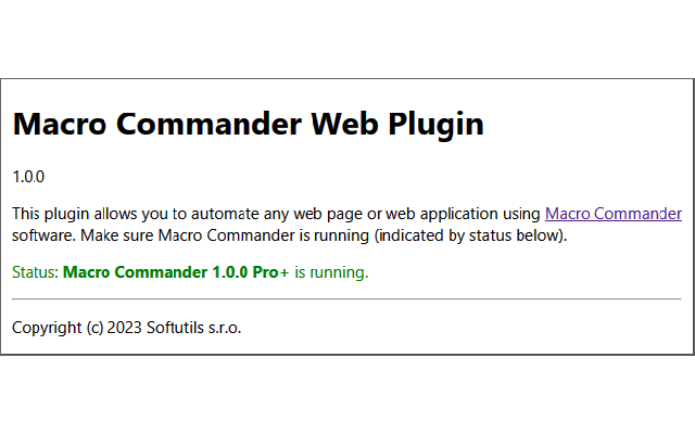 Macro Commander Web Plugin for Edge