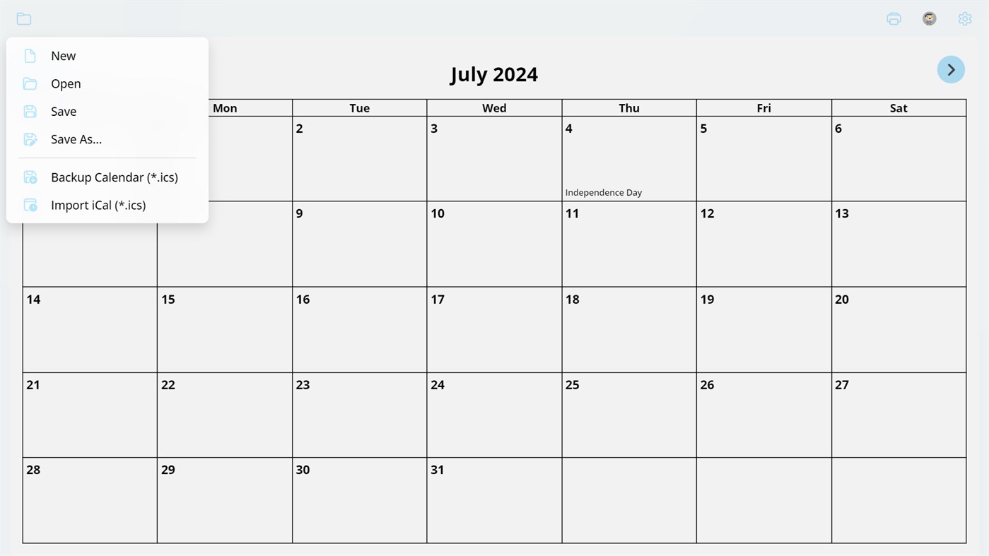 #4. EZ Calendar Maker (Windows) By: Ape Apps