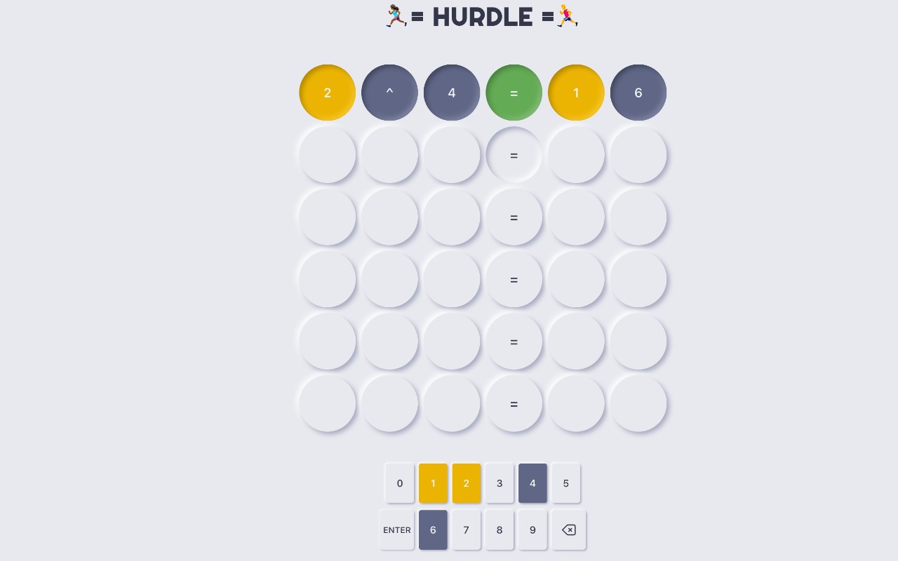 Hurdle Wordle Guess Math Number Puzzle game