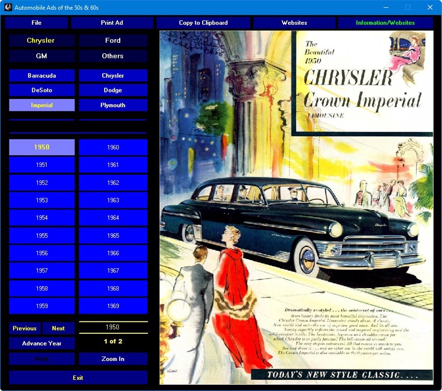 #2. Automobile Ads 1950-1969 (Windows) Av: HI-Tech Software