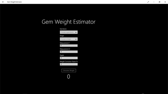 Gem Weight Estimator screenshot 1