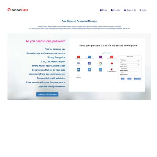 bondarPass Free Password Manager screenshot 1