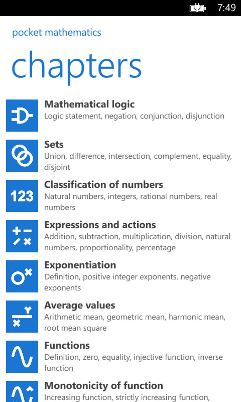 Screenshot 1 Pocket Mathematics windows