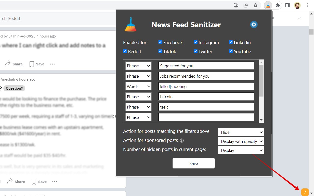 News Feed Sanitizer