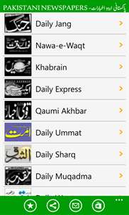 Pakistani Urdu Newspapers screenshot 1