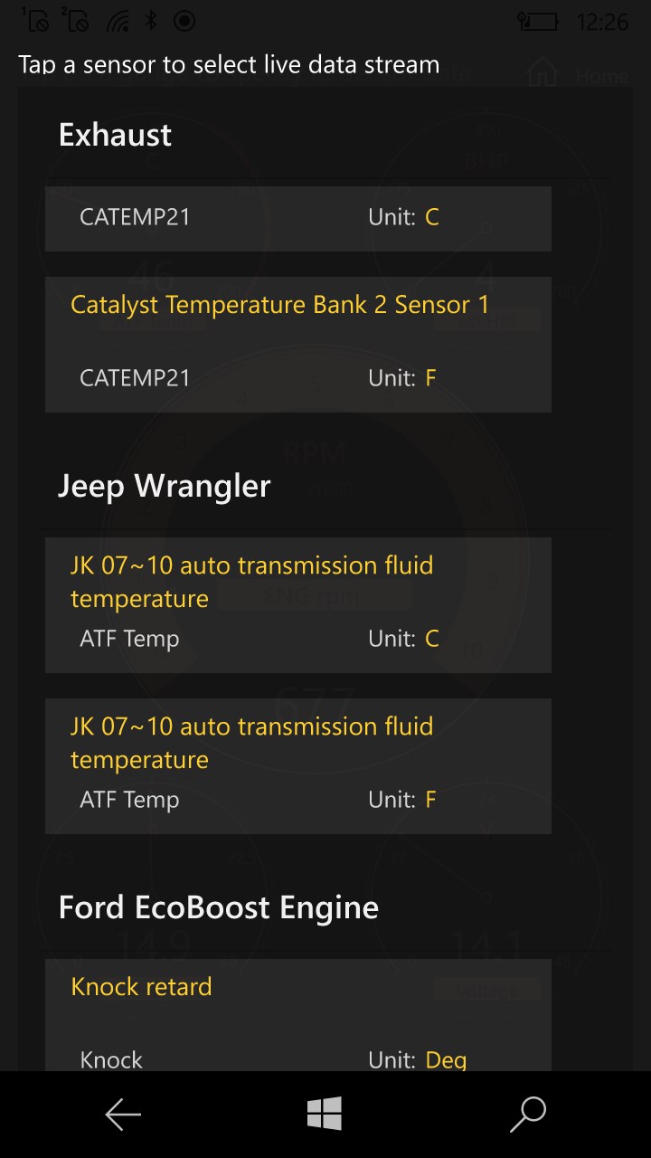 OBD dash.Sports Gauge for Windows 10