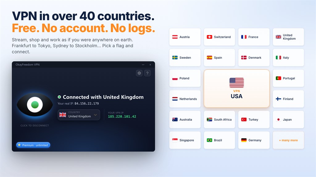 OkayFreedom VPN Premium Free License Giveaway