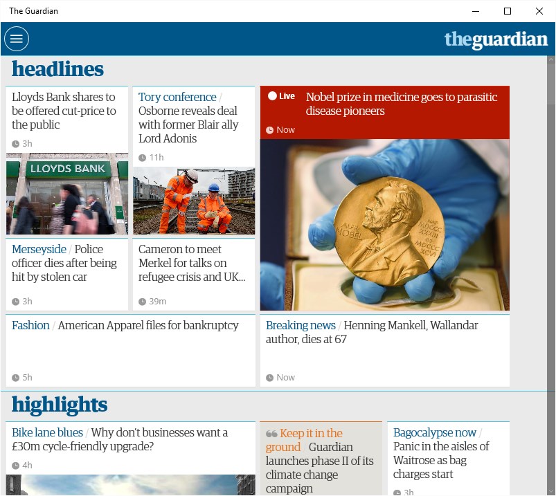 The Guardian newspaper comes to Windows 10 and Windows 10 Mobile