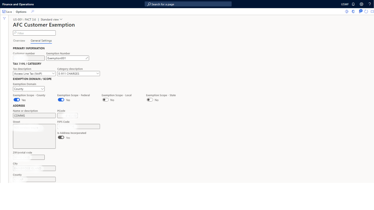 Snapshot 4 of Avalara for Communications for Dynamics 365 Finance