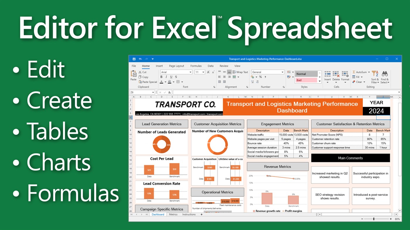 #1. XLSX Spreadsheet Editor (Windows) 由: HUXSoft.com