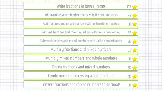 Fractions and mixed numbers - 6th grade math screenshot 2