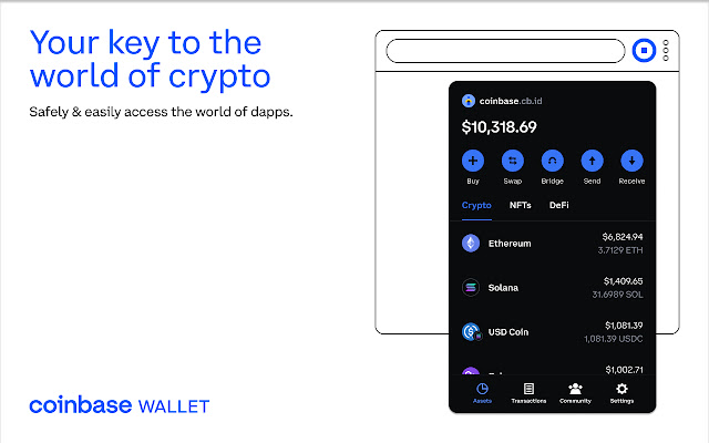 Coinbase Wallet extension promo image