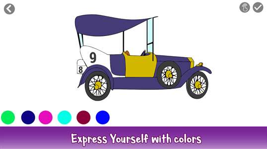 Classic Cars Color By Number: Vehicles Sandbox Coloring screenshot 2