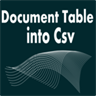 Document Table to Csv