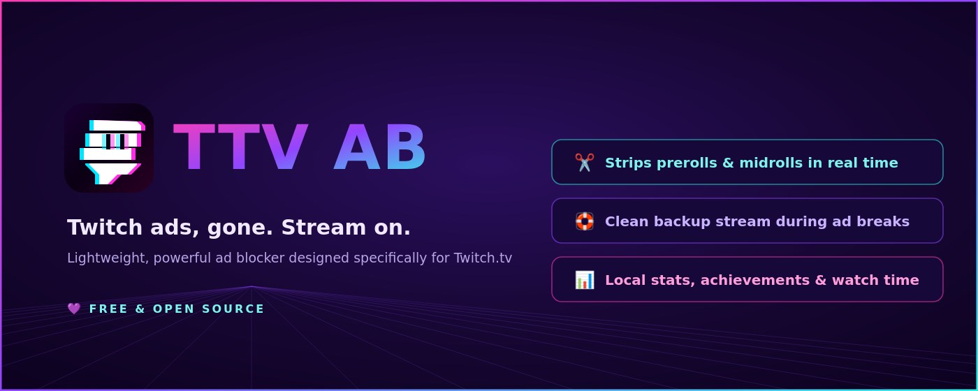 TTV AB - Lightweight, powerful ad blocker for Twitch.tv
