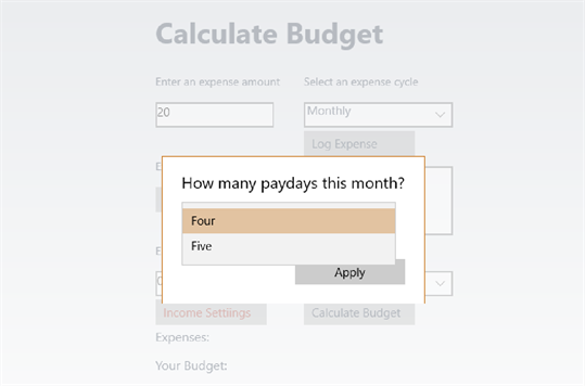 Calculate Budget screenshot 5
