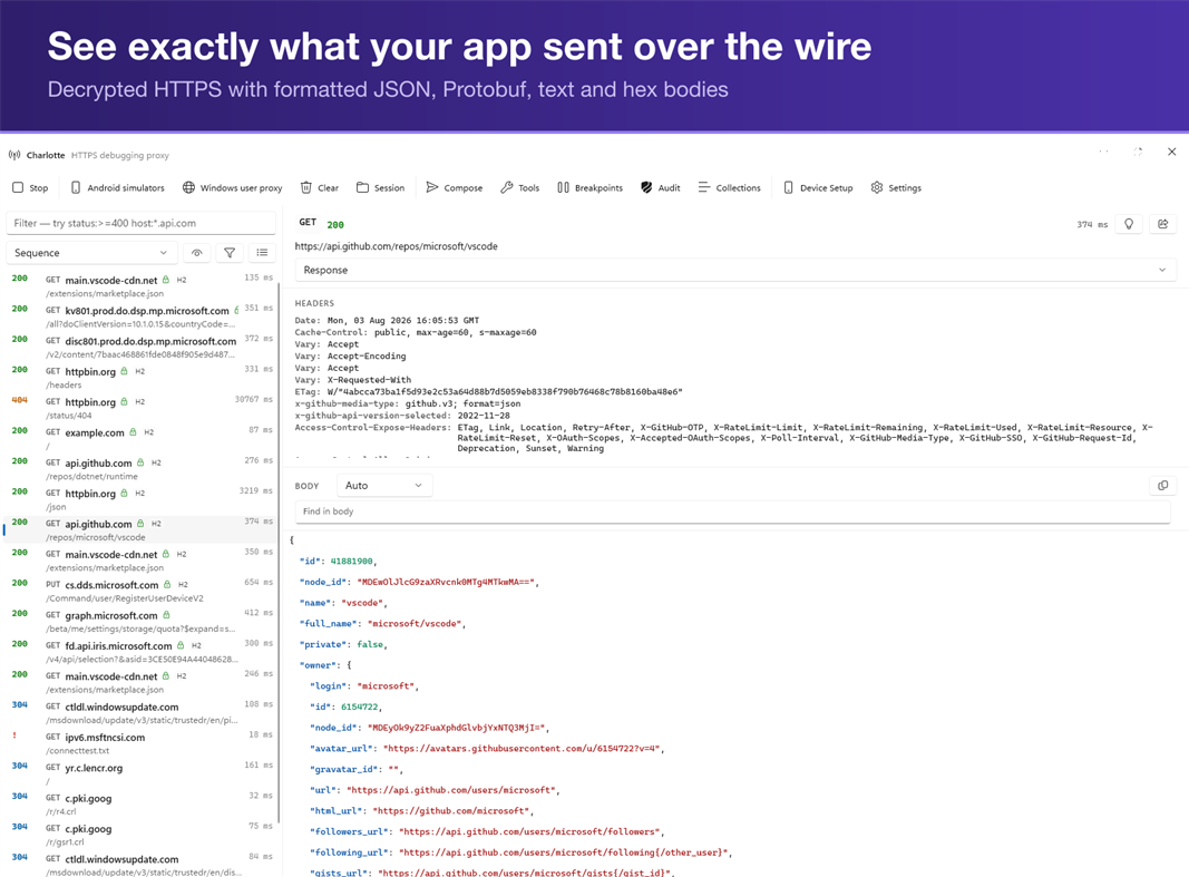 #1. Charlotte.Pro — HTTPS Debugging Proxy & MCP Server (Windows) Podle: Wojciech Charysz
