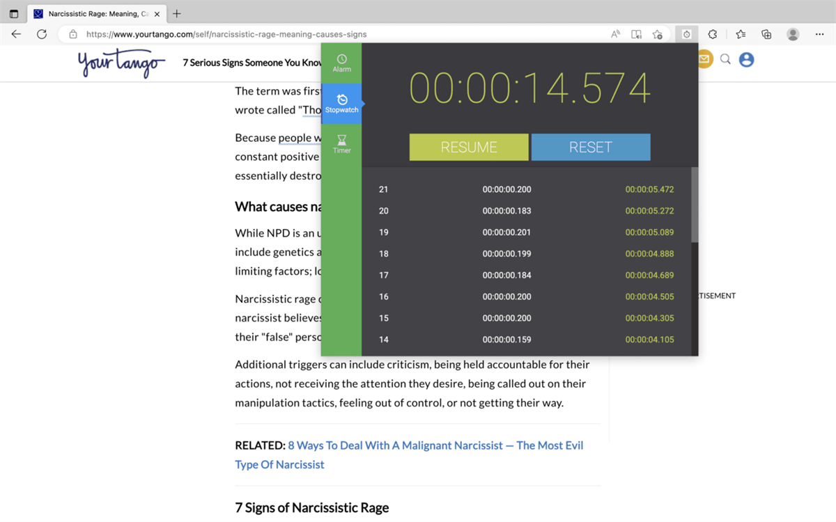 Stopwatch Clocks: Stopwatch, Alarm & Timer Extension