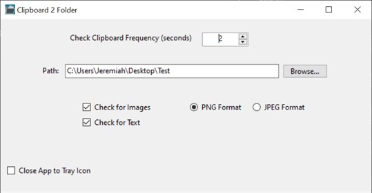 Clipboard 2 Folder screenshot 1