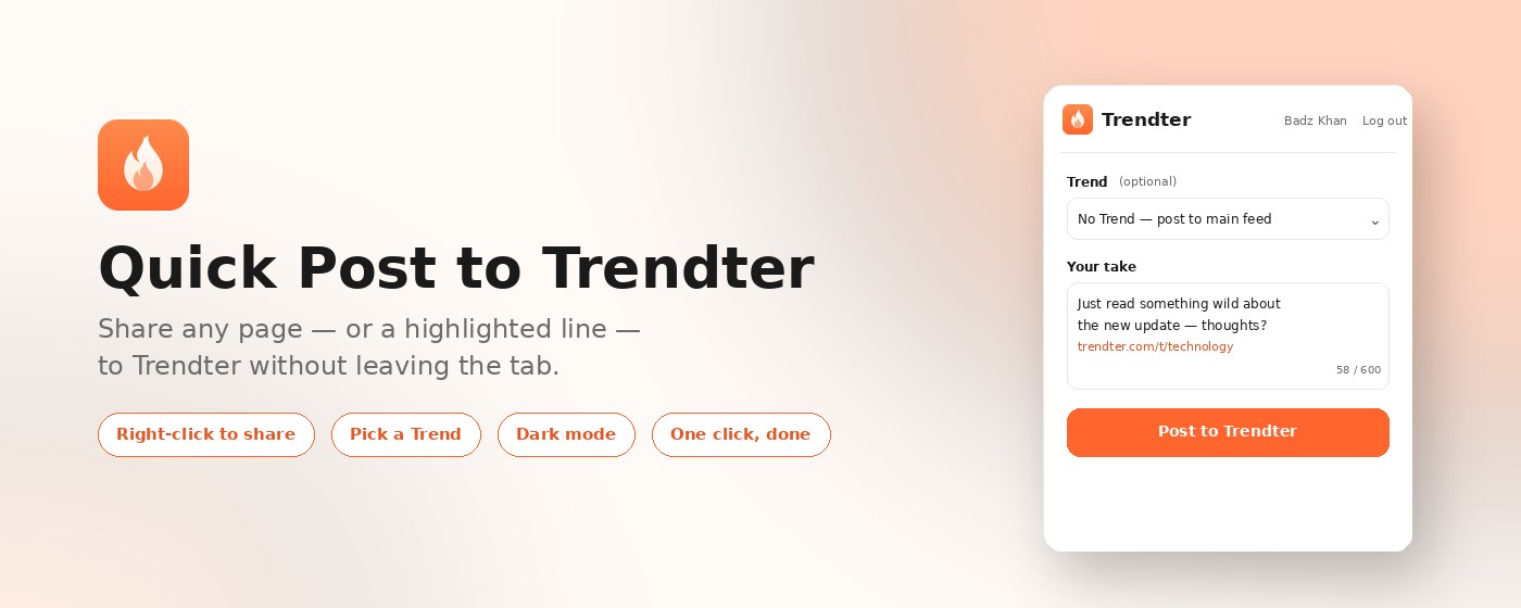 Quick Post to Trendter