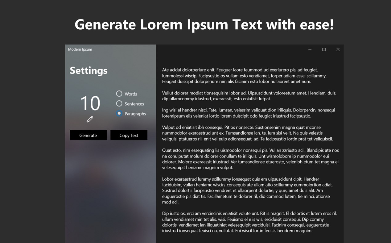 #1. Modern Ipsum (Windows) От: Colin Kiama