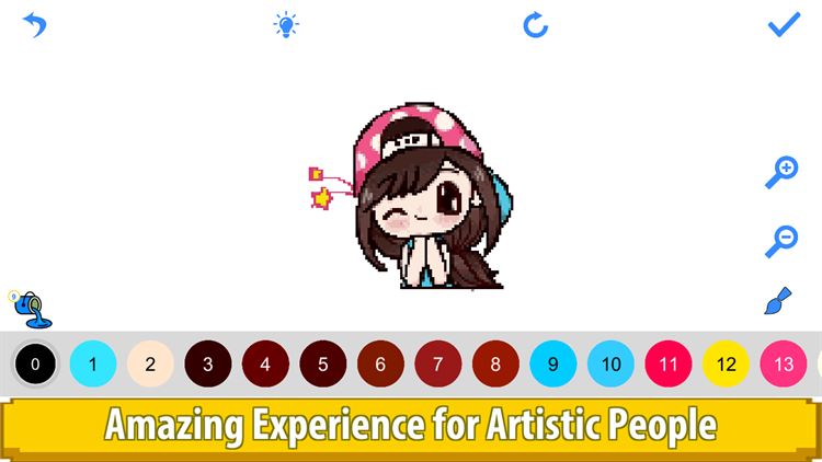 【图】Anime Dolls Color by Number – Pixel Art Manga Coloring(截图3)